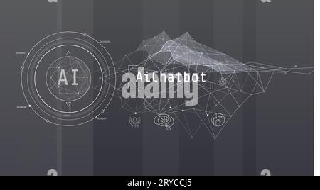 Digital artificial intelligence with hologram icons. Stock Vector