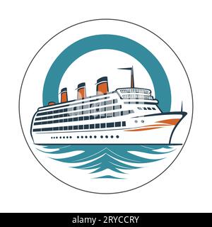 Cruise ship llogo design. Ocean liner silhouette icon. Vector ...