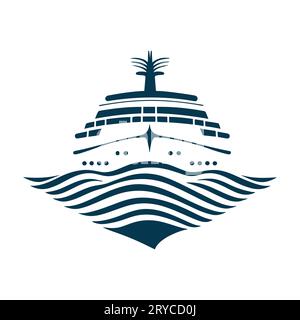 Cruise ship llogo design. Ocean liner silhouette icon. Vector ...