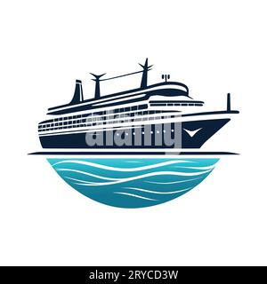 Cruise ship llogo design. Ocean liner silhouette icon. Vector ...