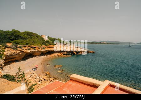 Es Bol Nou is one of the natural beaches of the island of Ibiza. High quality photo Stock Photo