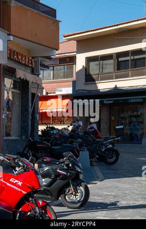 1st Alpedrete biker concentration 'AD PETRUM' Where motorcycles, music concerts and people enjoying the biker atmosphere have been seen. Stock Photo