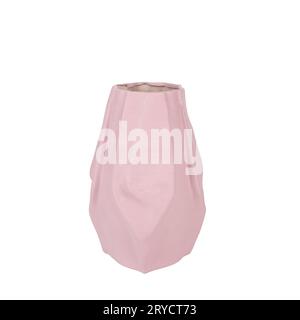 decorative ceramic pink vase isolated on white background Stock Photo