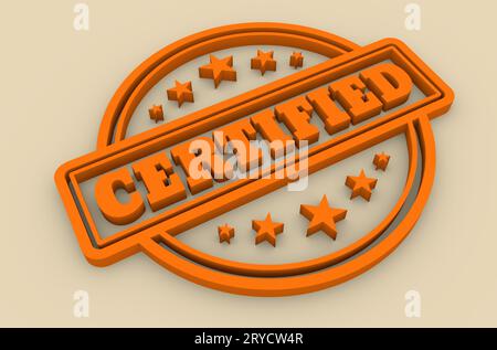 Engraved stamp with certified text Stock Photo