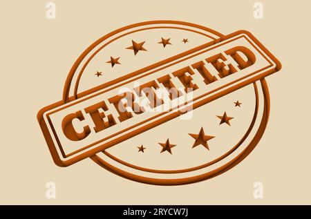 Engraved stamp with certified text Stock Photo