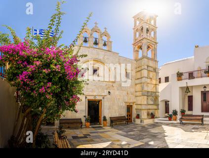 Monastery of Panagia Tourliani in Ano Mera village, Mykonos islands, Greece  Cyclades Stock Photo