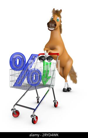 Horse with trolley and percent Stock Photo