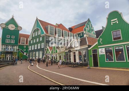 Zaandam, Netherlands, August 29, 2023: Beautiful pedestrian street Stock Photo