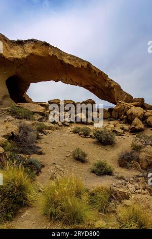 Stone arch near San Miguel de Tajao on Tenerife island Stock Photo