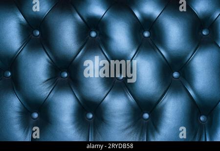 Dark blue leather capitone background texture Stock Photo