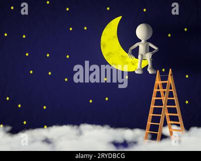 Man on the moon Stock Photo