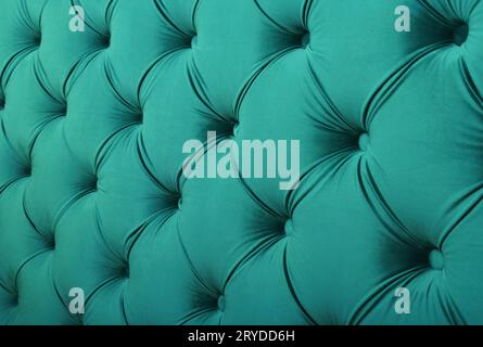 Teal blue textile capitone background texture Stock Photo