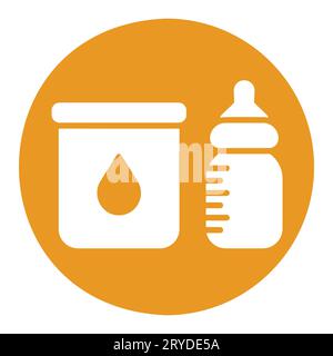 Powdered milk icon logo sign vector outline in black and white color ...