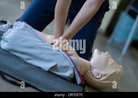 CPR. First aid training concept. Stock Photo