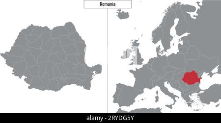 Location map of ROMANIA, EUROPE Stock Vector Image & Art - Alamy