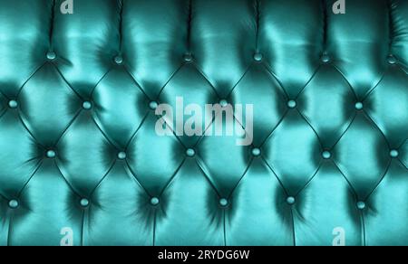 Teal blue leather capitone background texture Stock Photo