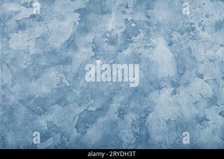 Grunge blue painted plaster wall background Stock Photo