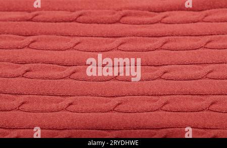 Background of knitted wool fabric close up texture Stock Photo