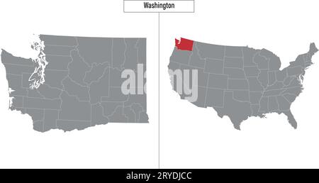 Seattle Shape Washington, United States. Simple vector map. State shape. Outline ...