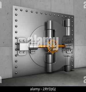 Door in  banking vault Stock Photo