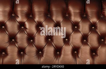 Dark brown leather capitone background texture Stock Photo
