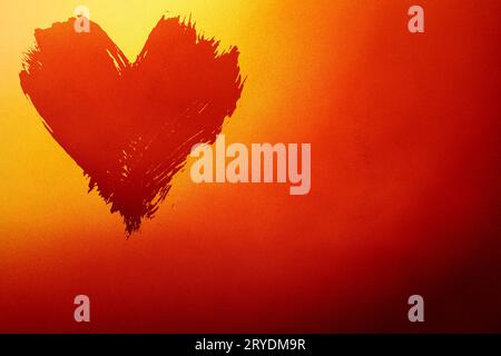 Abstract red and yellow background with heart Stock Photo
