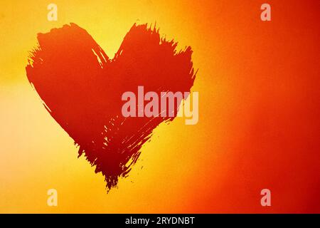 Abstract red and yellow background with heart Stock Photo