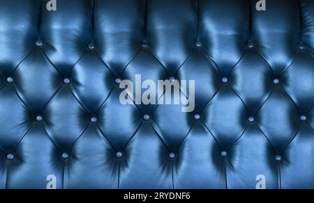 Indigo blue leather capitone background texture Stock Photo