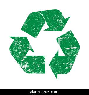 vector grunge green background with recycle stamp Stock Photo - Alamy