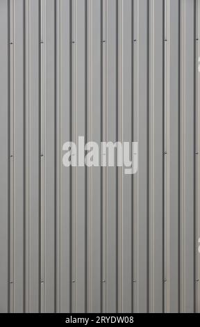 Aluminum corrugated metal wall Stock Photo