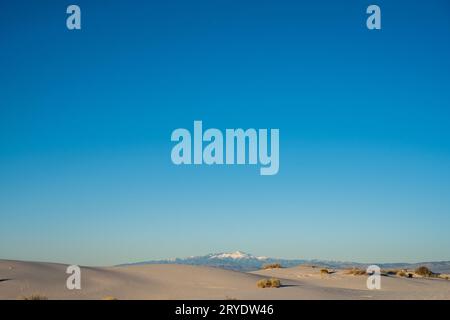 Big Blue Sky Over White Sands National Park in winter Stock Photo