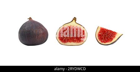 Close up ripe fig fruits isolated on white Stock Photo