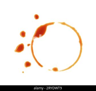 Coffee stain ring isolated on white background Stock Photo
