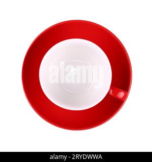 Empty red coffee or tea  cup isolated on white Stock Photo