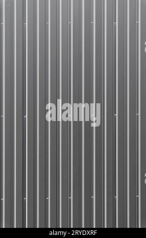 Aluminum corrugated metal wall Stock Photo