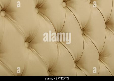 Beige leather capitone background texture Stock Photo