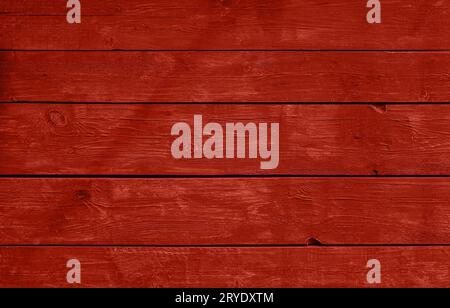 Red weathered painted wooden planks background Stock Photo