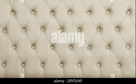 Beige leather capitone background texture Stock Photo