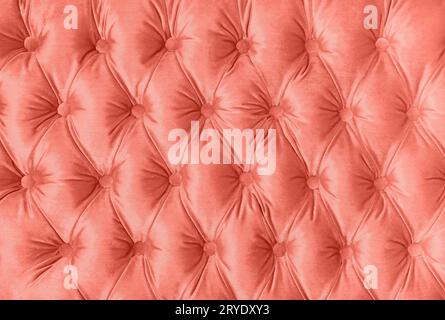 Pink capitone tufted fabric upholstery texture Stock Photo