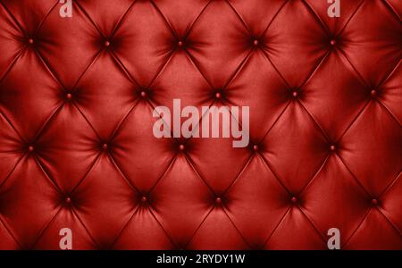 Red leather capitone background texture Stock Photo