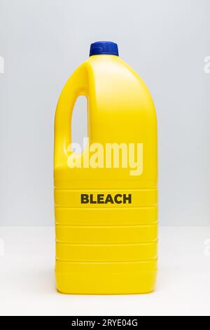 Yellow Bleach bottle Stock Photo