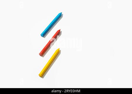 Colored crayons isolated on white background Stock Photo
