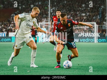 Genoa, Italy. 28th Sep, 2023. Albert Gudmundsson (Genoa) during Genoa CFC vs AS Roma, Italian soccer Serie A match in Genoa, Italy, September 28 2023 Credit: Independent Photo Agency/Alamy Live News Stock Photo