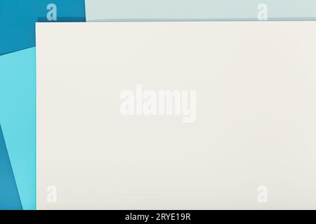 Abstract blue and beige color paper geometry composition background Stock Photo