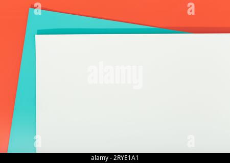 Abstract orange, green and gray color paper geometry composition background Stock Photo