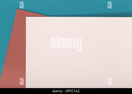 Abstract blue, pink and red color paper geometry composition background Stock Photo