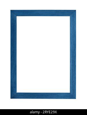 Modern navy blue picture frame on white Stock Photo