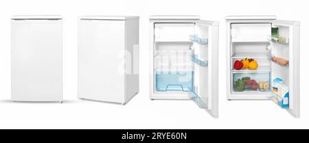Household refrigerator on a white background Stock Photo