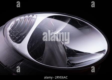 A car headlight on a black background Stock Photo