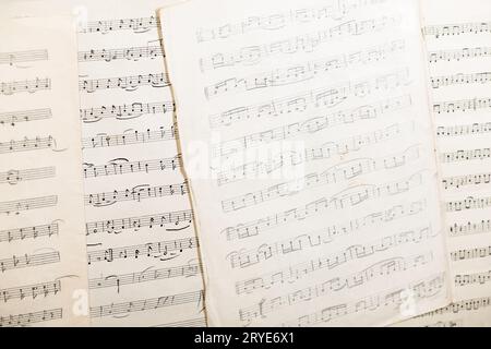 Handwritten musical notes Stock Photo